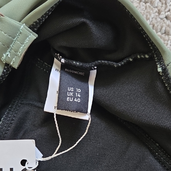 BloomChic Green and Black One Piece Swimsuit - Picture 7 of 9